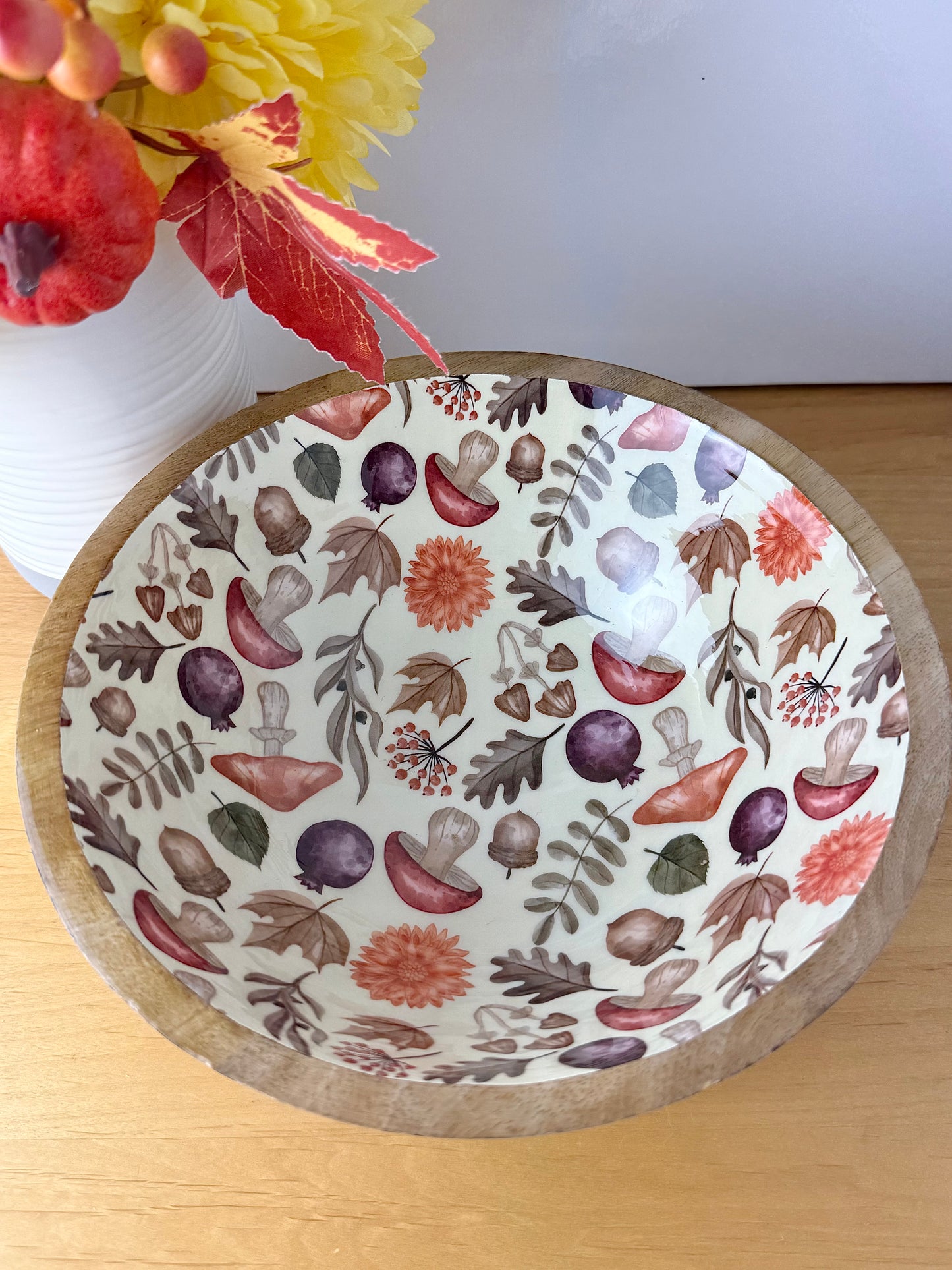 Wooden Autumnal Serving Bowls