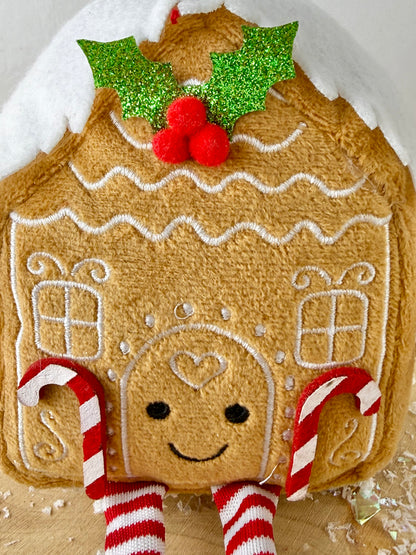 Jingle & Joy Gingerbread Fabric House Shelf Sitter