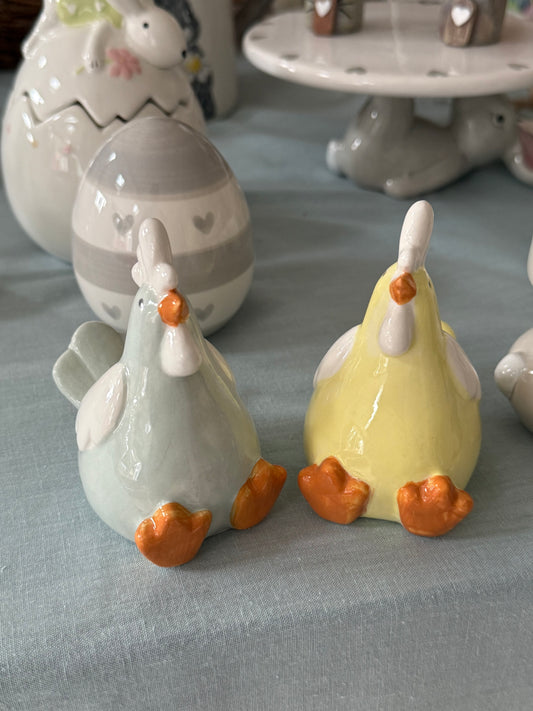 Porcelain Sitting Chickens - LAST ONES