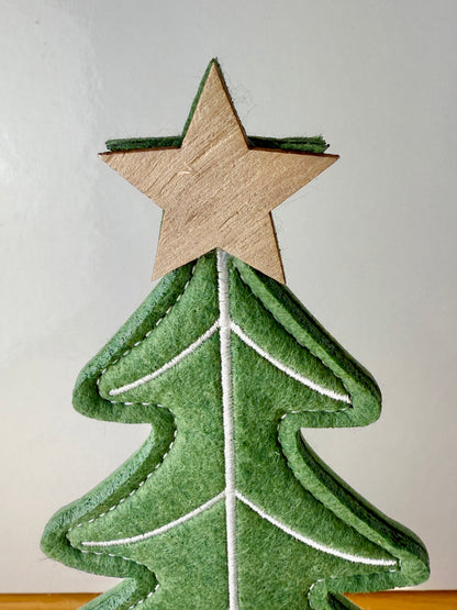 Felt Christmas Trees - Dark Green Pair