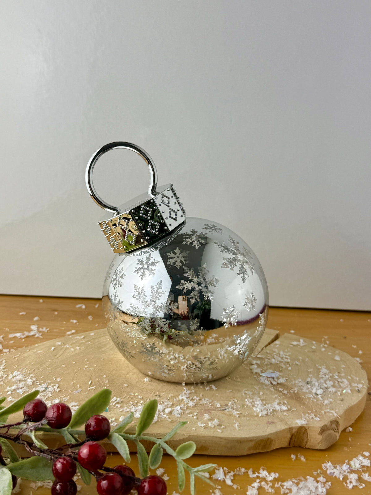 Christmas Light up Bauble - Silver