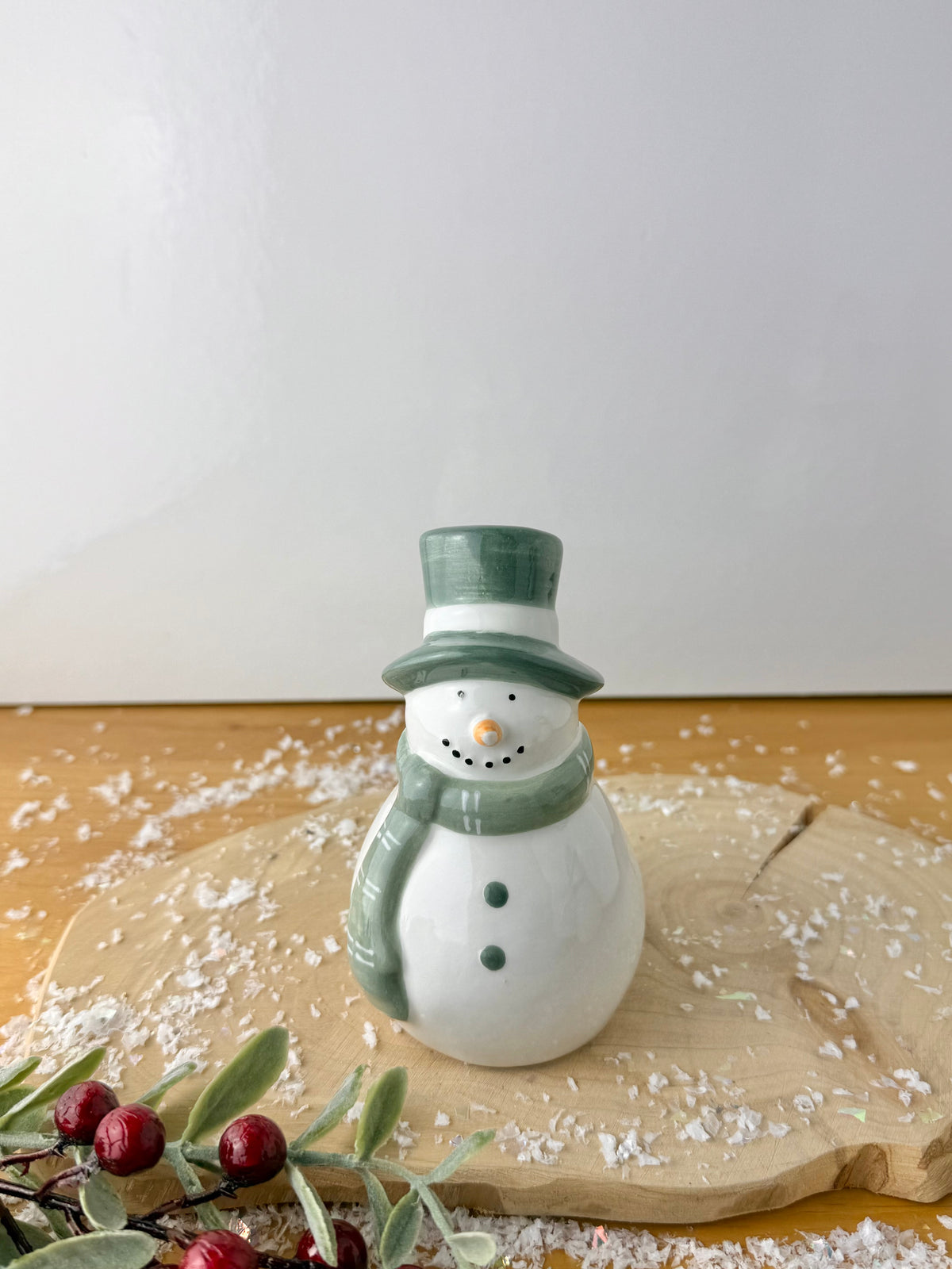 Green & White Snowman