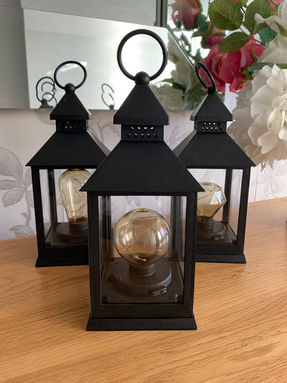 Black LED Lanterns - Warm White light