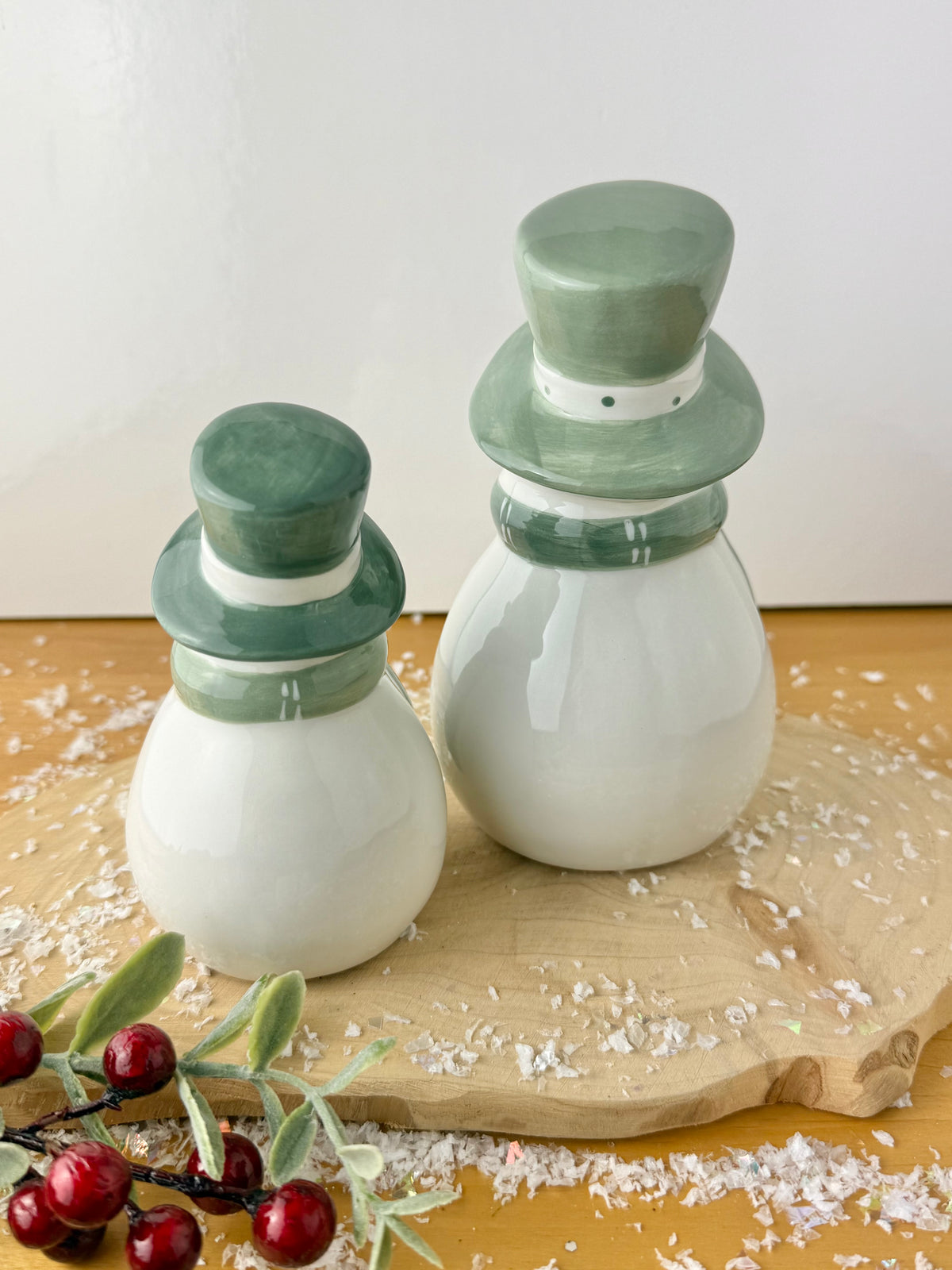 Green & White Snowman