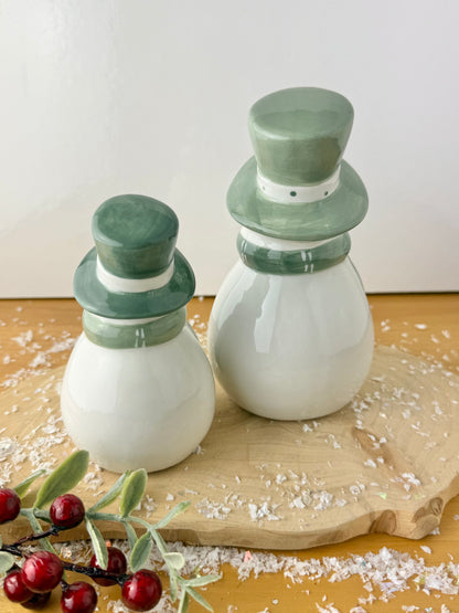 Green & White Snowman