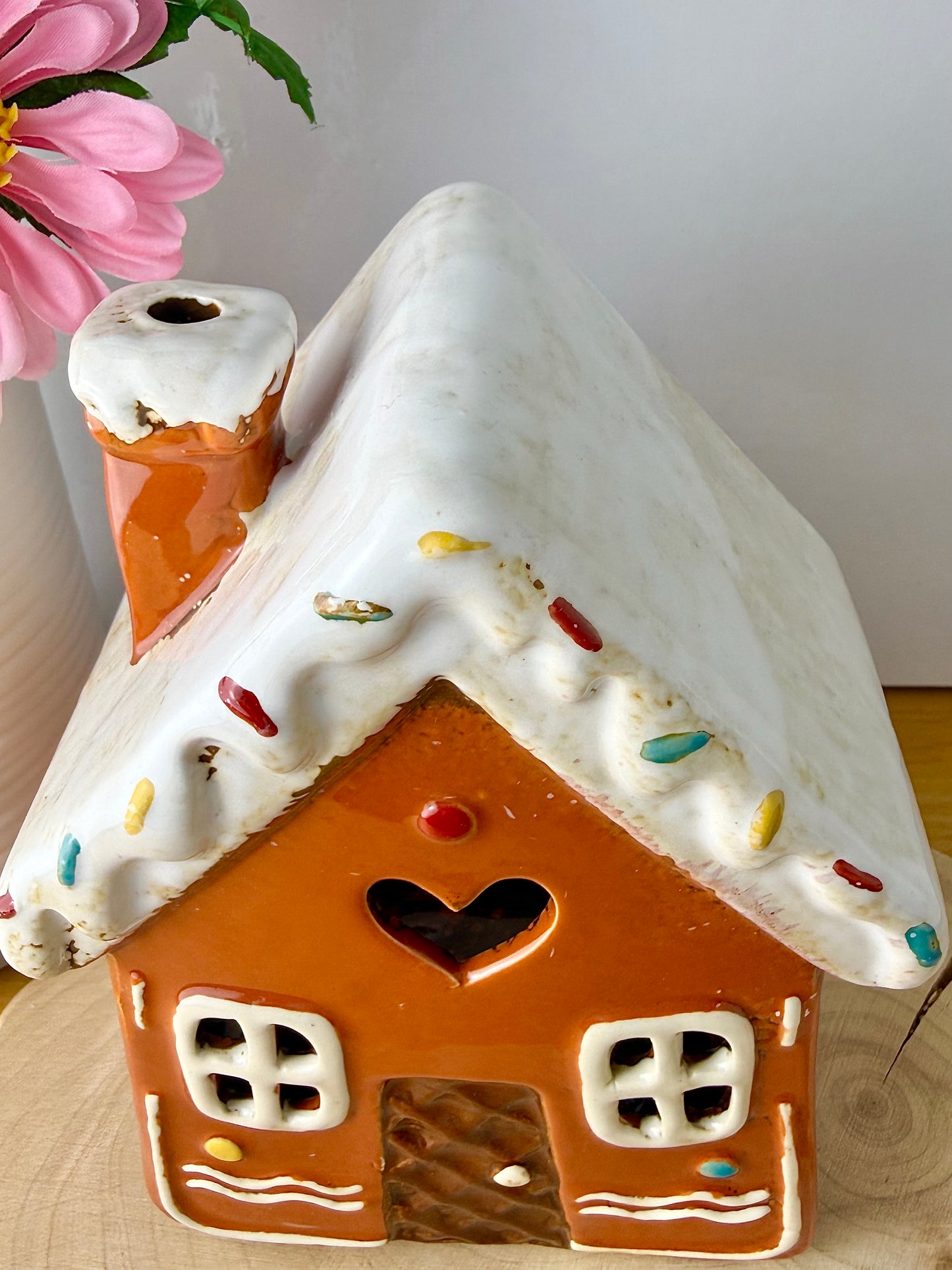 Village Pottery Gingerbread House Tea Light Holder