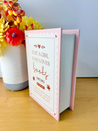 Cosy Chapter Wooden Book Box - Just a girl who loves books