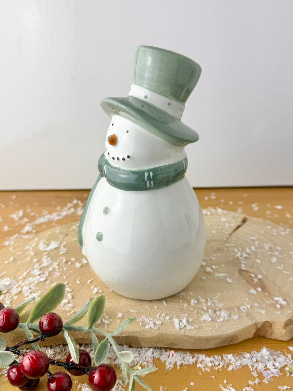 Green & White Snowman