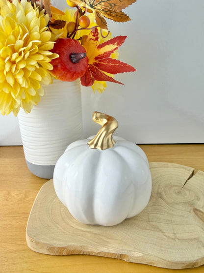 Ceramic White Pumpkin - Medium & Small