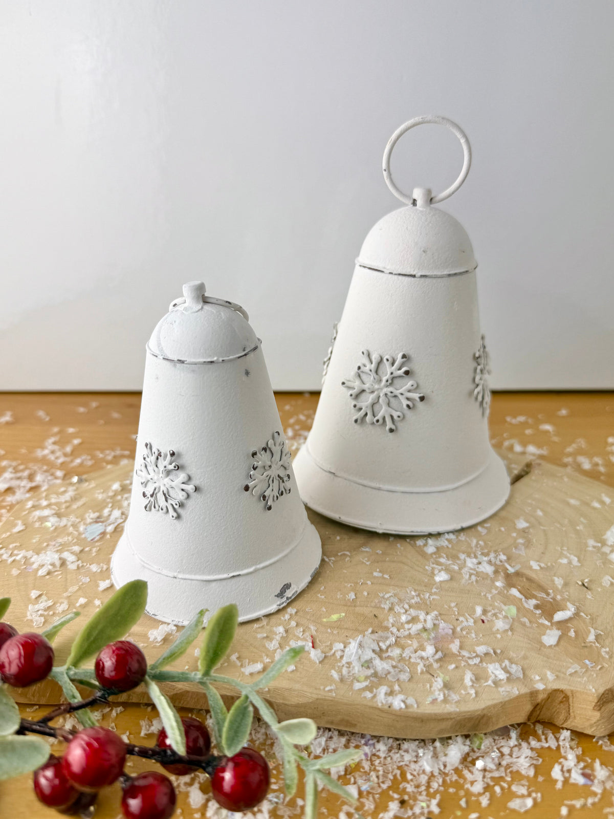 White Metal Bell with Snowflake design - 2 Sizes