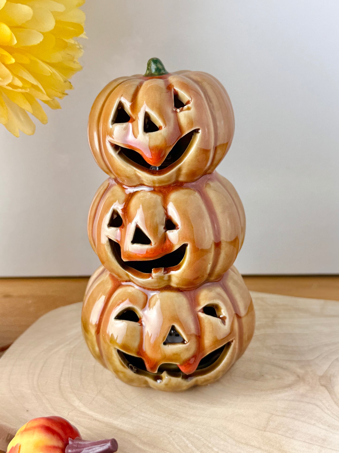 Light up 3 tiered Pumpkin stack
