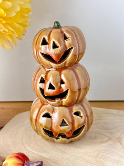 Light up 3 tiered Pumpkin stack
