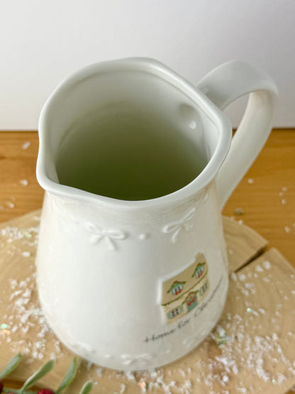 Holly Cottage Christmas Embossed Jug - Home for Christmas