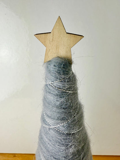 Felt Christmas Trees - Pair of Grey & Silver Trees
