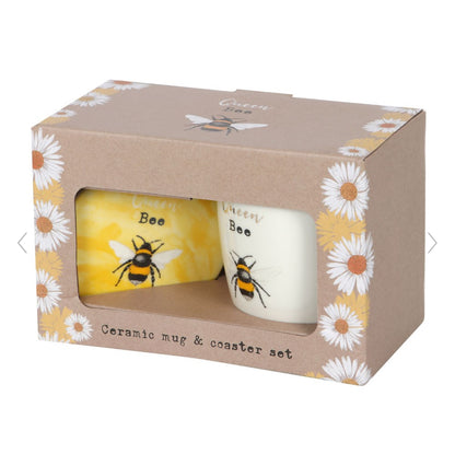 Queen Bee mug & coaster set