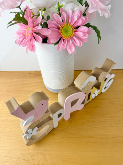 Wooden Spring word block