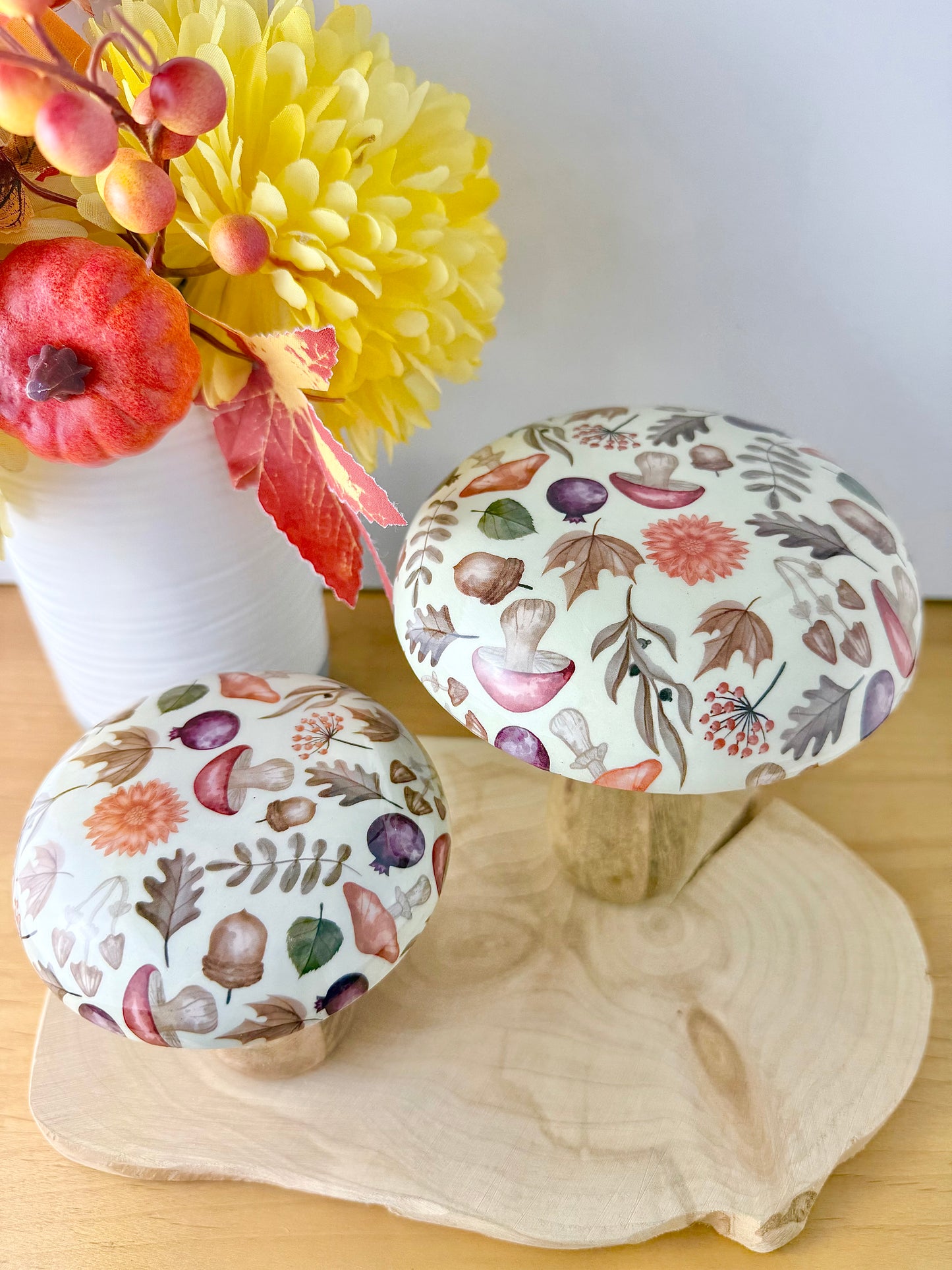 Wooden Autumnal Mushroom - 2 sizes