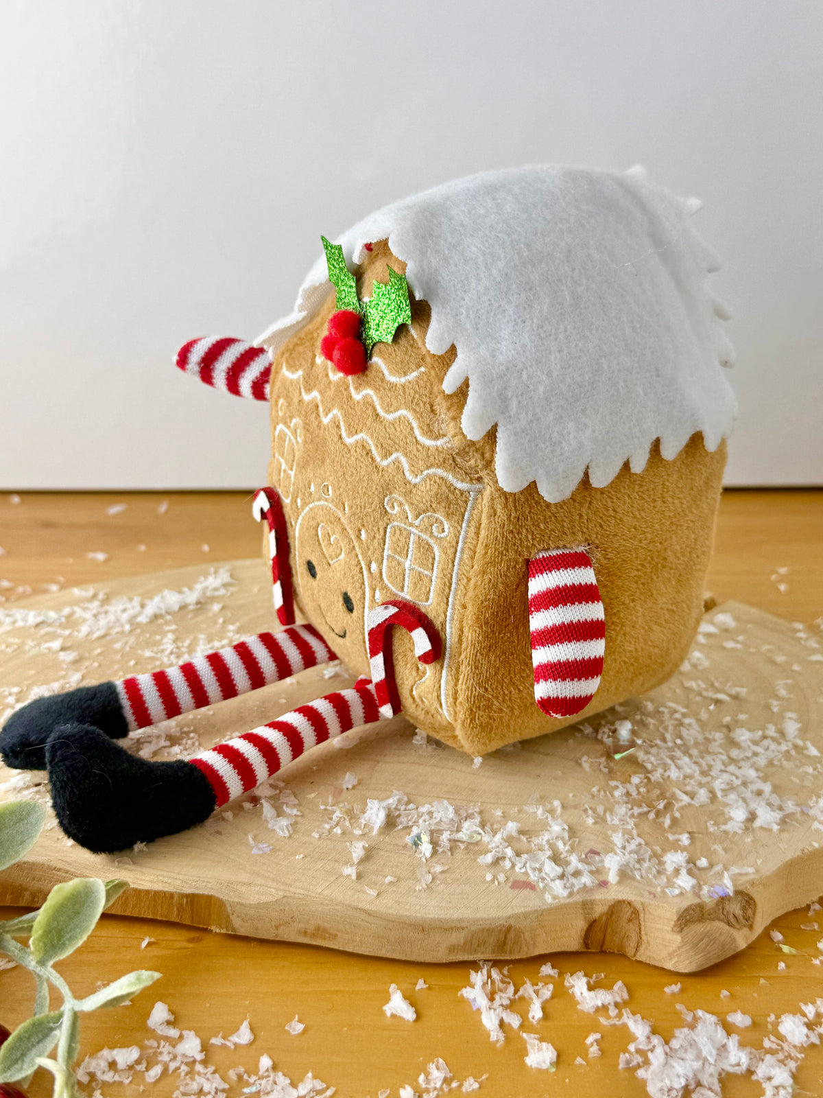 Jingle & Joy Gingerbread Fabric House Shelf Sitter