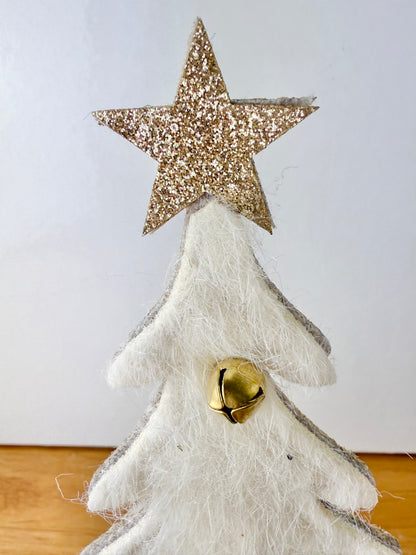 Felt Christmas Tree - Cream & Gold