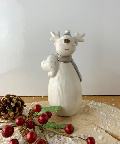 Ceramic Reindeer with heart