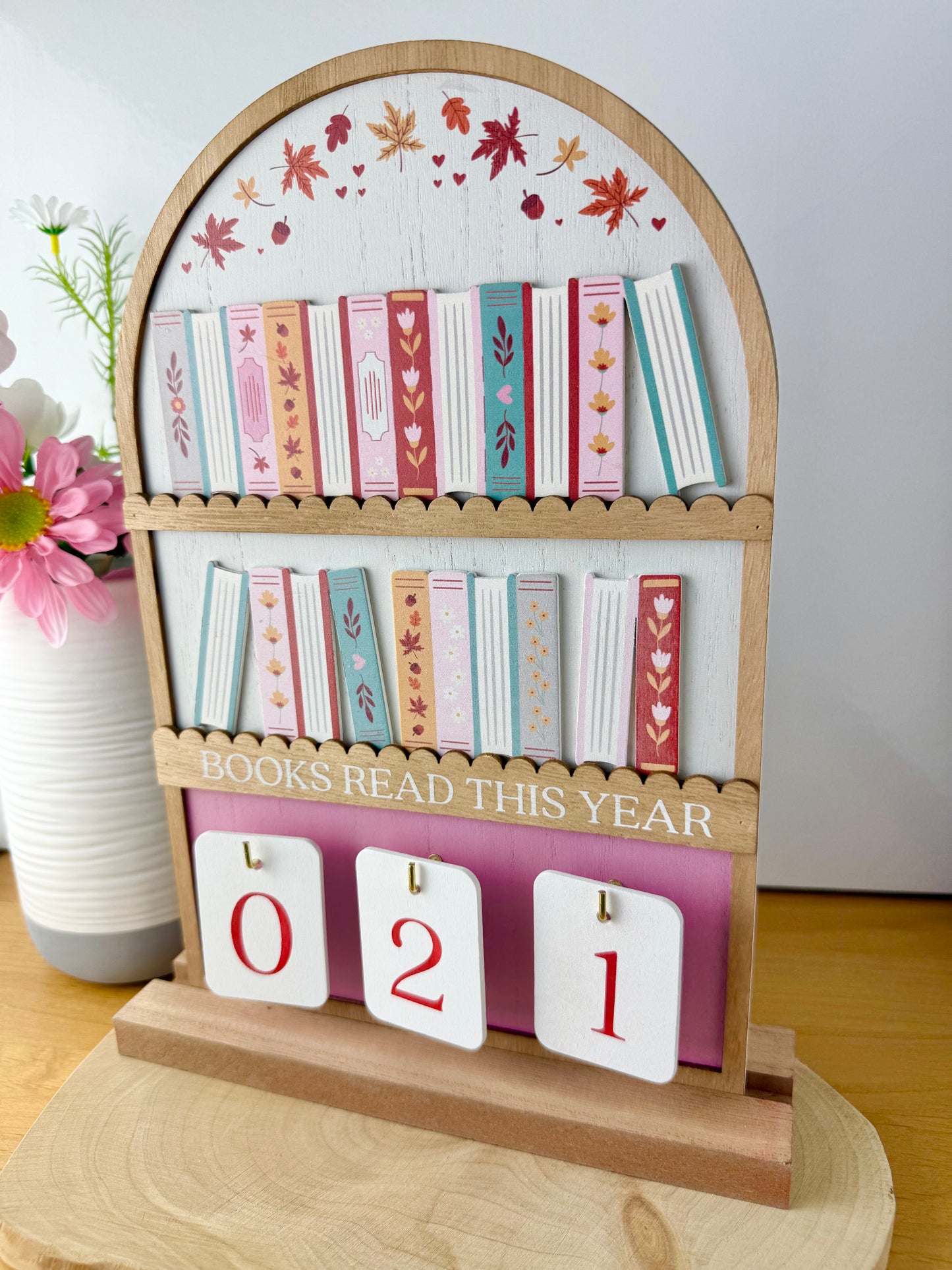 Cosy Chapter Wooden Plaque - How many books have your read this year