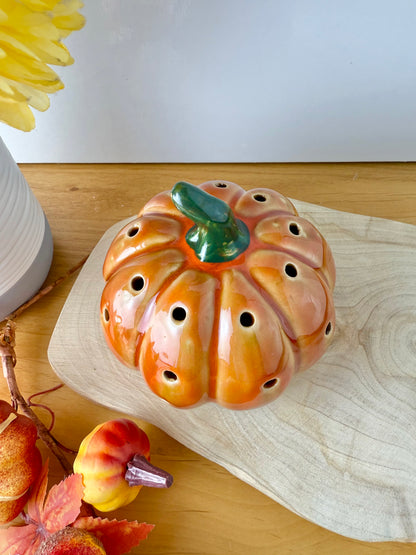 Light up Orange ceramic pumpkin