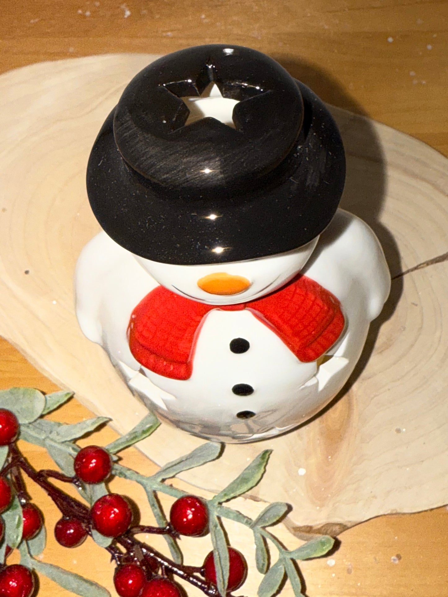 Snowman Ceramic T-light holder