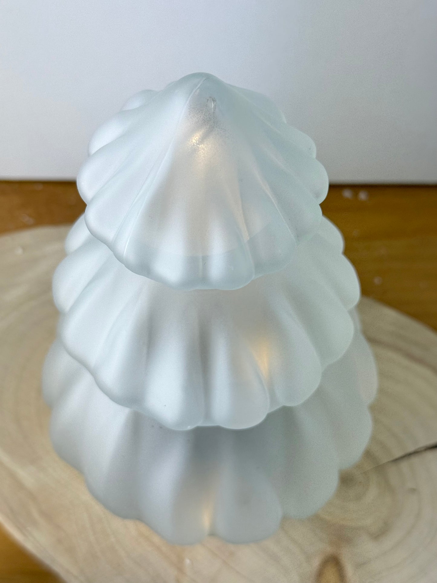 Frosted Glass & gold Light up Christmas Tree