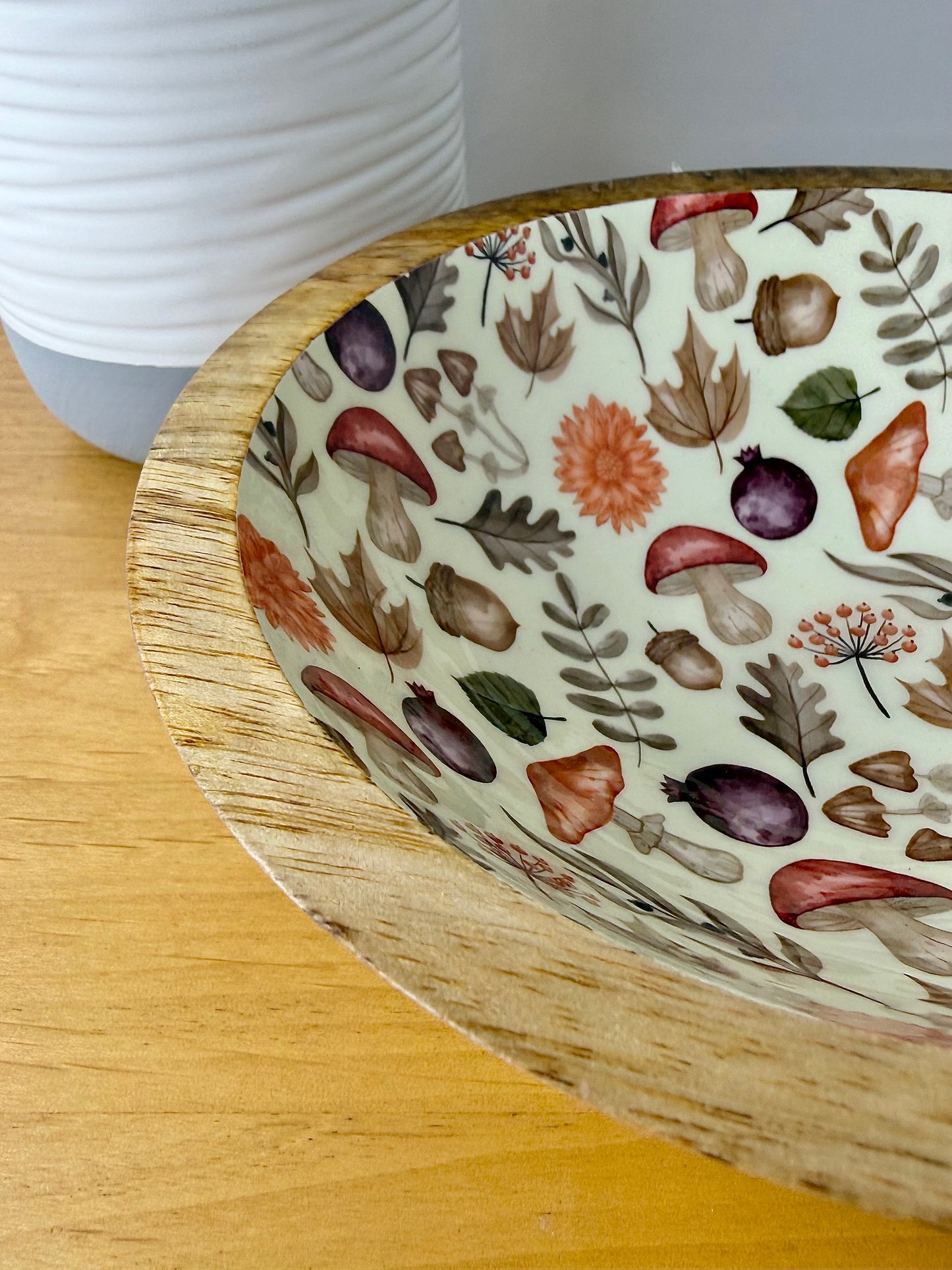 Wooden Autumnal Serving Bowls