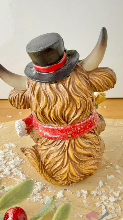 Highland Cows - Holding Christmas Tree or Present