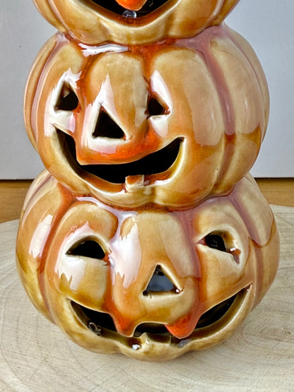 Light up 3 tiered Pumpkin stack