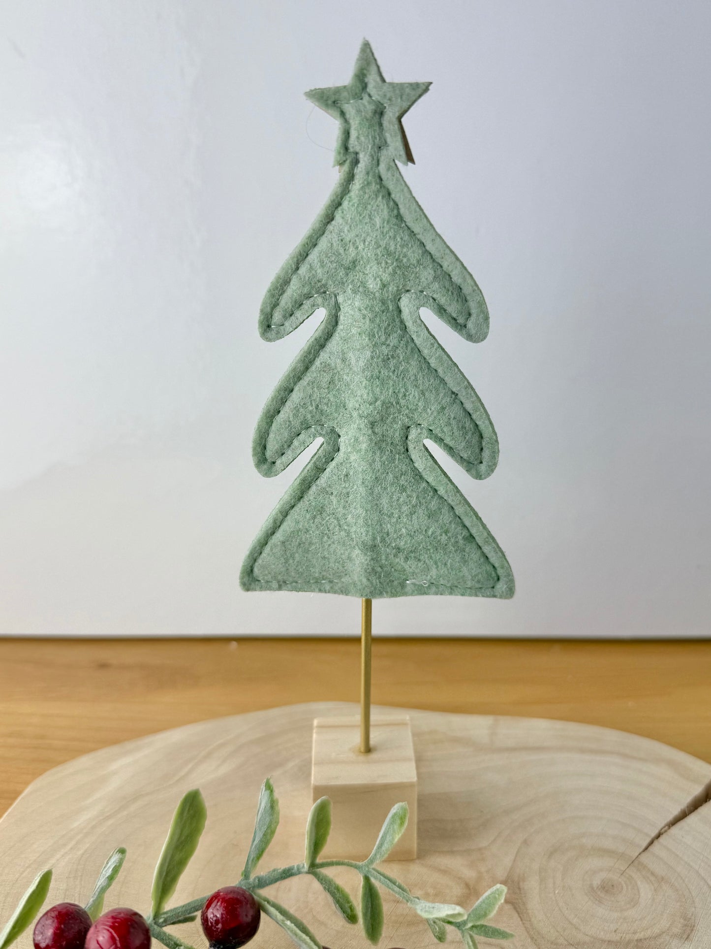Felt Christmas Trees - Light Green Pair