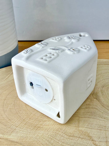 White LED Flower House with gold detail