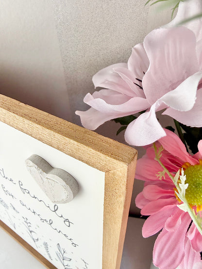 Gracefully Gifted Wooden Square Plaque - Friends are the Family we choose