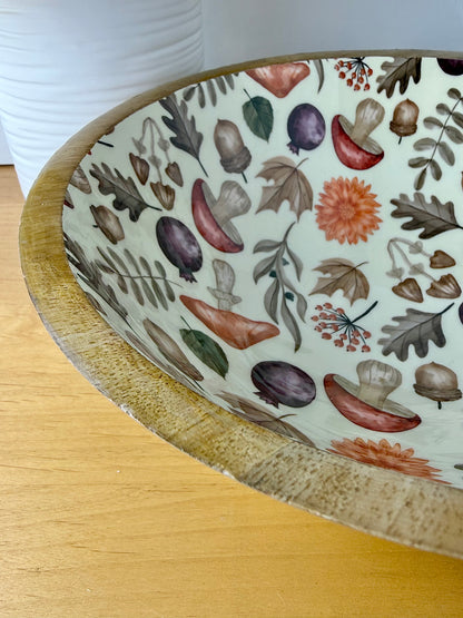 Wooden Autumnal Serving Bowls