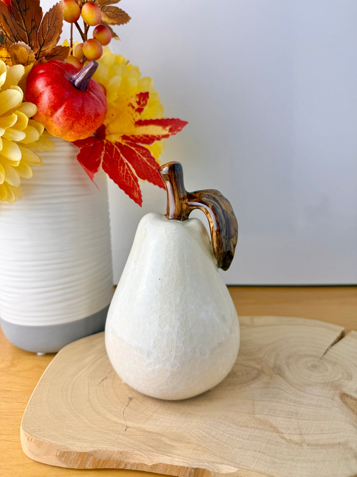 Ceramic Glazed Apple & Pear Ornaments