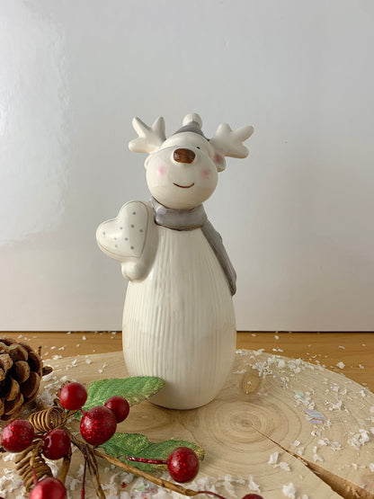 Ceramic Reindeer with heart