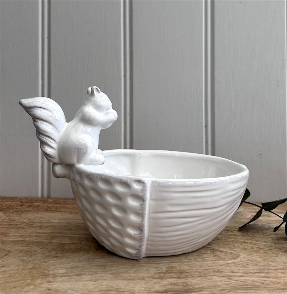 Ceramic Squirrel on Acorn Dish