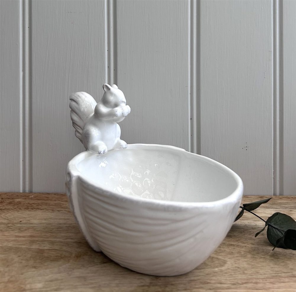 Ceramic Squirrel on Acorn Dish