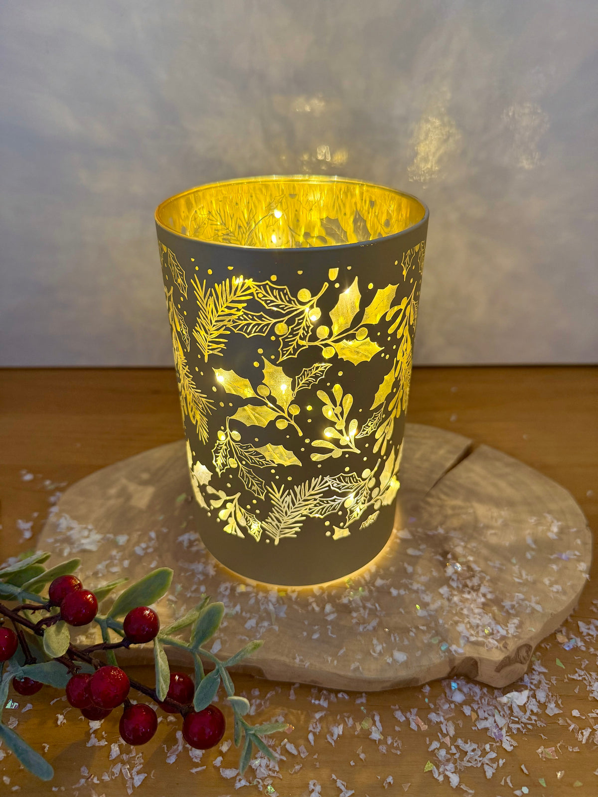 Glow Light Up Holly Lamp - Gold, 2 sizes
