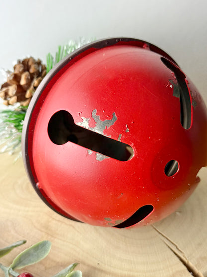 Rustic Metal Red Christmas Bell