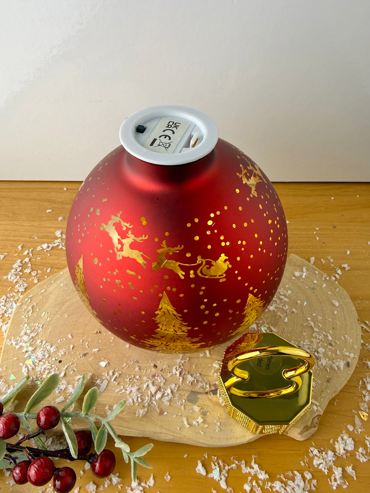 Christmas Light up Bauble - Red