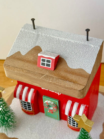 Winter Wonderland Santas Toyshop Wooden House