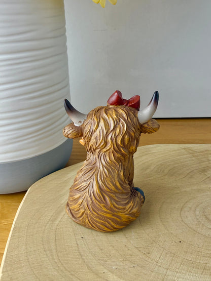 Highland Mini Cows - Pair of Autumn or Halloween Cows