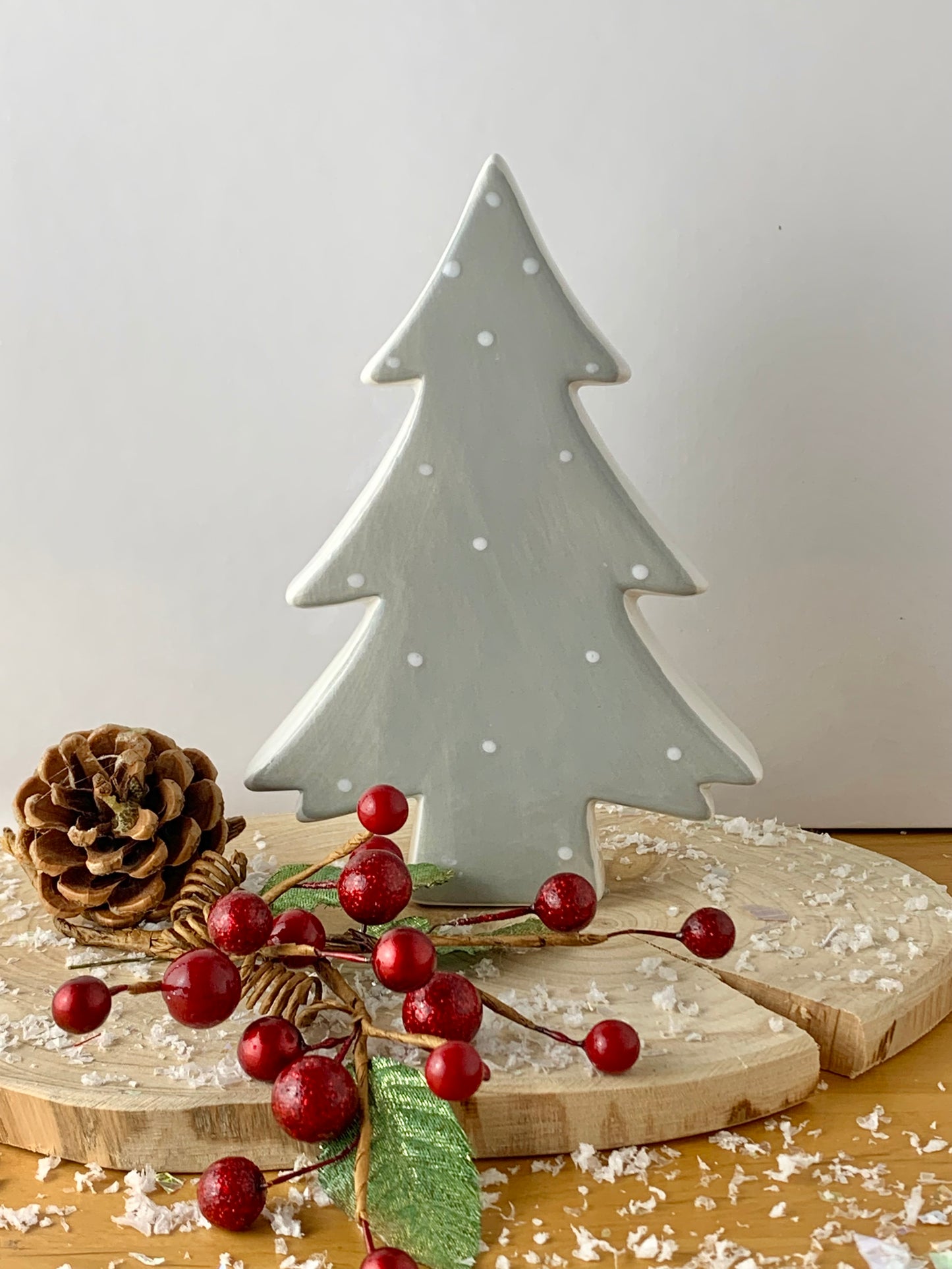 Grey Polka Dot Christmas Tree