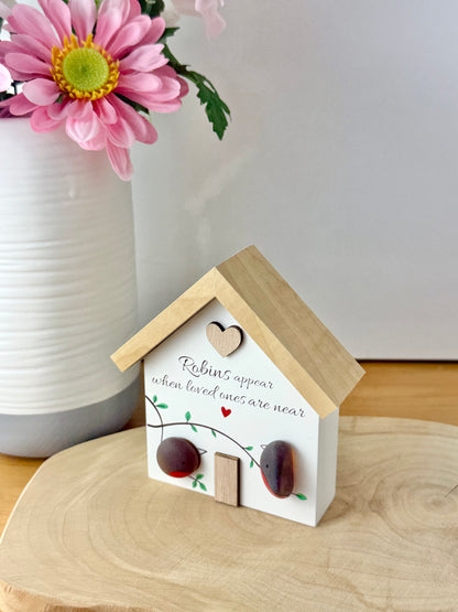 Pebble Glass House - Robins appear when loved ones are near