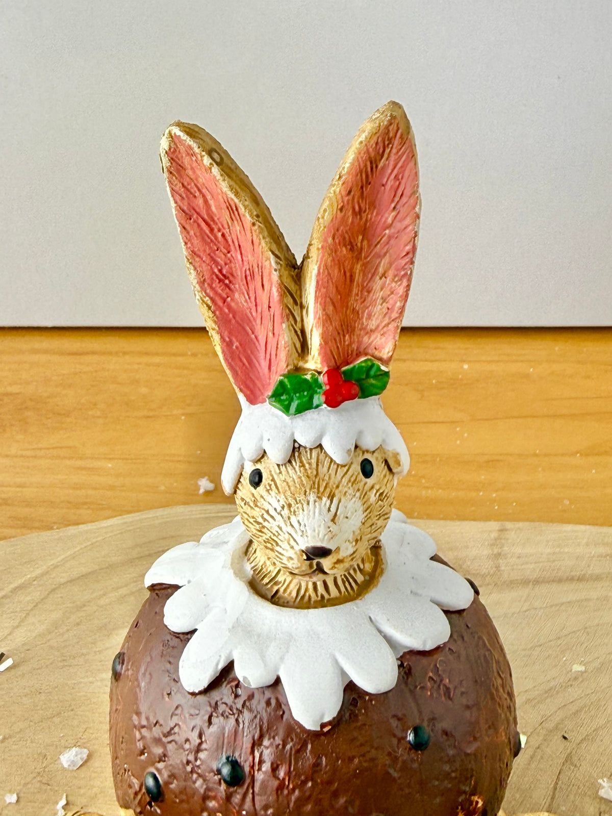 Jasper Rabbit wearing Christmas Pudding Costume