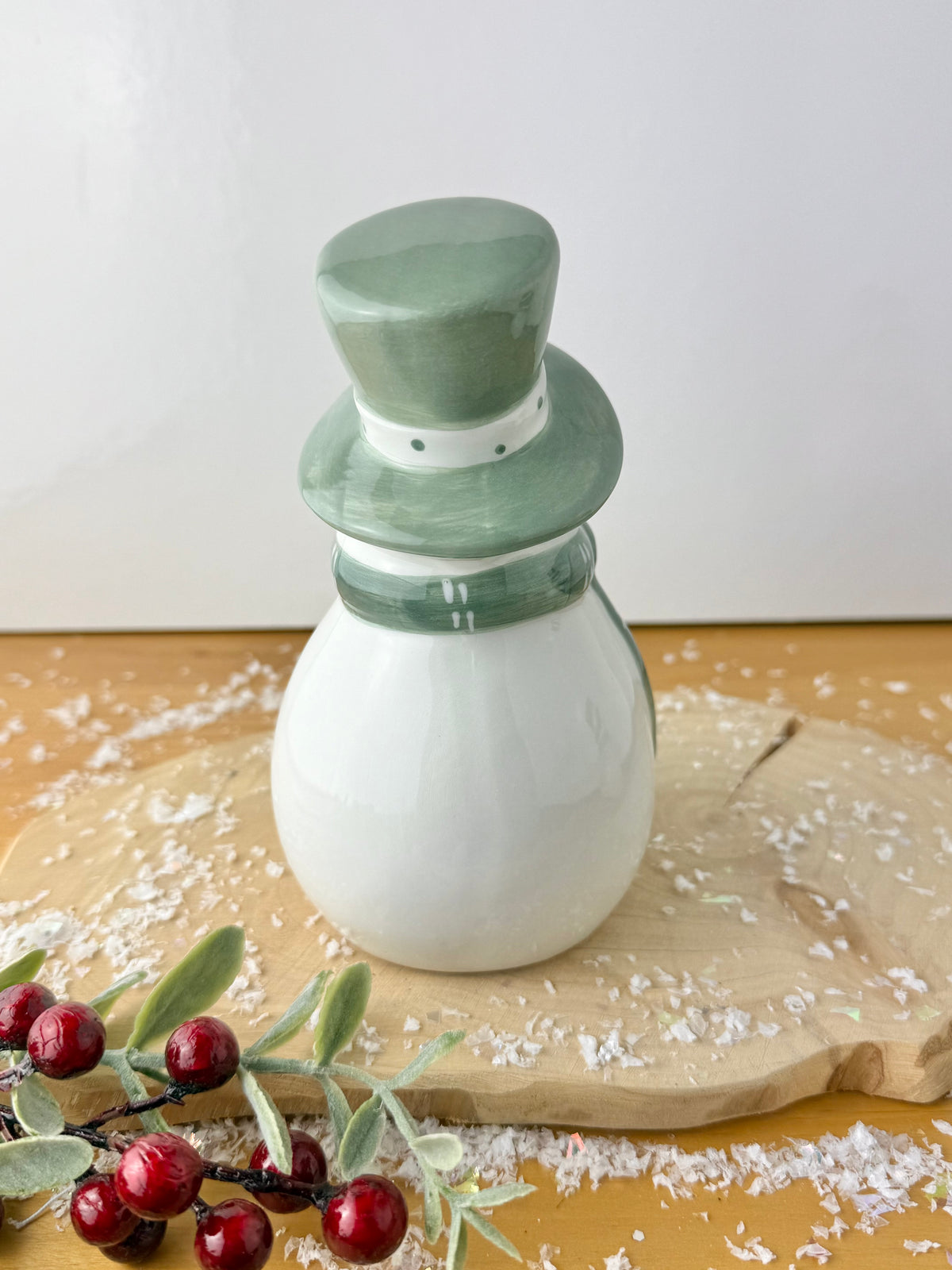 Green & White Snowman