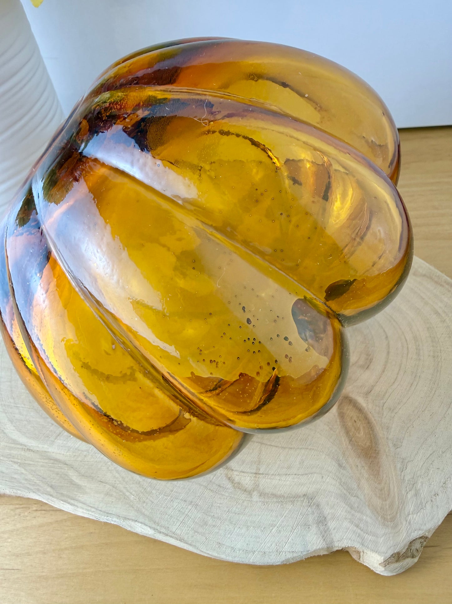 Glass Amber Pumpkin - large