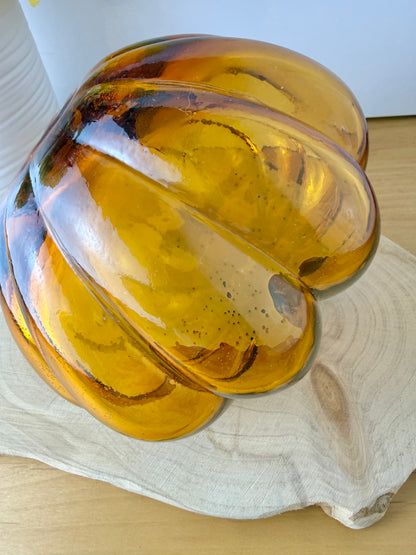 Glass Amber Pumpkin - large
